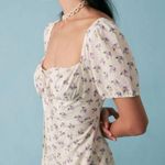 Rihoas Short Sleeve Floral Ruched Midi Dress Purple Size M Photo 1