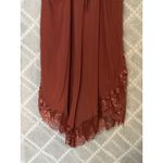 Free People  Rust‎ Eyelash Lace Boho Mini Sexy Beach Slip Dress Size Medium Photo 7