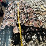 Black Rainn Black Rain Chiffon‎ Paisley Fringe Open Front Kimono Boho Size L Photo 9