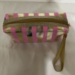 Victoria's Secret  Pink and Gold Striped Makeup Pouch Photo 2