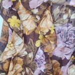 Aura UNDENIABLY SPECIAL BROWN MULTI FLORAL PRINT TOP size M Photo 5