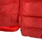 Moncler Rare  Coral Red Perforated Faux Leather Puffer Jacket Size Medium Photo 7