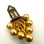 Gold faux pearls grape cluster dress clip Photo 2
