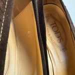 Tod's Penny Loafer Suede Kitten Heel Pumps Women’s Size 8.5 Brown Photo 8