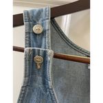 Vintage Blue Denim Dungarees 1/4 Zip Up MINI Dress Pinafore L JUMPER COUNTRY Size L Photo 2