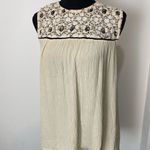 ZARA #156  cream loose beaded sleeveless top Photo 1