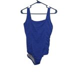 Speedo  One Piece Swimsuit Modest Conservative Blue Textured Beach Active Size 8 Photo 3