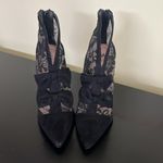 Madison by Shoedazzle Alanna high heel black suede lace booties back zip Size 7 Photo 6