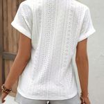 Rainbow Crochet Lace V Neck White Eyelet Boho Short Sleeve Shirt M L XL NWT Size undefined Photo 4