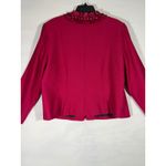 Coldwater Creek  Women's Floral Ruffle Collar Blazer Jacket Lined Burgundy Sz 16 Photo 1