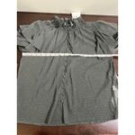 ZARA NWT  Black Sheer Burnout Dot Ruffle Mock Neck Long Sleeve Blouse Top Size S Photo 9