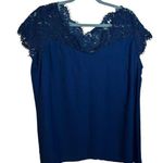 City Chic Nwt Elegant Navy Lace Blouse Photo 0