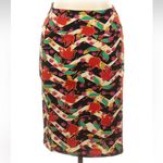 LuLaRoe Cassie Pencil Skirt Tulip Floral Zig Zag Garden Party Stretchy Size XL Photo 5