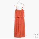 Madewell Silk Overlay Dress Rust 4 Photo 2