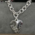 Gucci NWOT  Sterling Silver Heart Charm Chain Bracelet/ 19 Photo 3