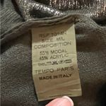 Tempo Paris  Shimmering Silver Long Sleeve Sweater Size M / L Photo 6
