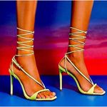 Schutz NEW  Vikki Leather Ankle Wrap Thong Dress Sandals Fresh Green Size 6.5 Photo 1