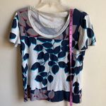 Tory Burch 3-D Leaf Print Pima Cotton T Shirt S Photo 8