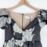 Elliatt NWT Picard Floral Jacquard Mini Dress in Black Silver/Gold Size Small Photo 4