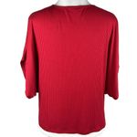 Sage  The Label | Cherry Red Dolman Sleeve Top | Twist Front | Ribbed | Size S Photo 2