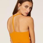 Rag and Bone Soleil Ribbed Bra Crop Halter Top Bright Marigold Orange-Yellow sz L Photo 3