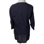 James Perse  Slub Open Drape Cardigan Shirt in Black Minimalist Size Small Flowy Photo 6
