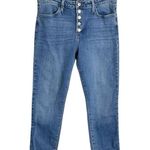 Just Black  Button Fly Ankle Skinny Jeans Size 32 Blue Photo 0