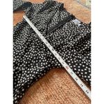 Princess Polly  Black with White Floral Long Sleeve Mini Faux Wrap Dress Size 4 Photo 4