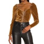 NWT BB Dakota by Steve Madden Velvet Ruched Top In Wine Size Extra Small Red Photo 2