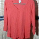 Chico's  Heathered Coral V-neck Top Photo 0