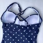 Kona Sol Swimsuit One Piece Size Medium 8-10 Polka Dot Navy And White Retro NWT Photo 3