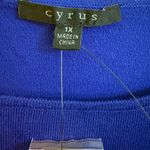 Cyrus 1X Royal Blue Long Sleeve Knit Top Wide Crew Neck Plus Size Photo 2