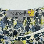 Figueroa & Flower Ditzy Mixed Blue & Yellow Floral Tiered Boho Prairie Dress S Photo 9