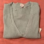 NWT Light Blue Ribbed Cardigan Size M Photo 3