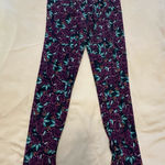 LuLaRoe  Purple and Green Floral Leggings Photo 0