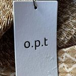 o.p.t Square Neck Smocked Patterned Maxi Dress Brown Gold Cream Size Medium Photo 3