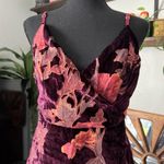 Lulus Catharine Plum Purple Floral Print Burnout Velvet Mini Dress Red Size M Photo 6
