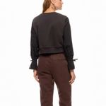 3.1 Phillip Lim Gray Crop Sweatshirt SMALL Whimsigoth Tie Sleeves Designer $300 Photo 1