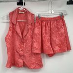 Victoria's Secret VTG Gold Label Victoria Secret Pajama Short Set Floral Pink Button Sexy Wedding Photo 0