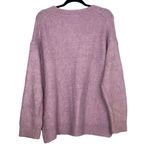 ZARA  Oversized Long Sleeve Round Neck Pullover Sweater Rib Trim M Purple #3394 Photo 3