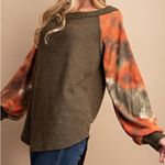 FSL Apparel size medium long sleeve boat neck olive and rust pullover sweater Green Photo 1