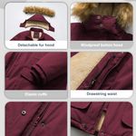 Women's Plus Size Winter Coats Warm Parka Jackets Sherpa Lined Detachable Fur Hood Available in Size 1X to 5X Photo 4