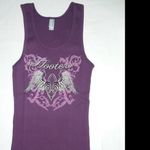 Hooters New Womens Vintage  Purple Angel Wings Ribbed Tank Stretchy Size Medium Photo 4