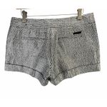 EXPRESS Tweed Shorts Women 6 Silver Metallic Black Pockets Cuffed Lined Party Photo 2