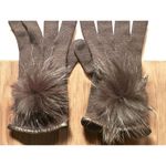 Loro Piana Cashmere And Fox Fur Brown Gloves med Photo 2
