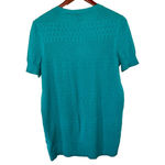 Torrid Pointelle NWT 00 M/L 10 Pullover Short Sleeve Sweater Fanfare Blue Teal Photo 5