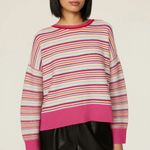 The Kooples - Stripe Drop Shoulder Sweater Crew Neck Pullover Photo 0