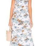 Free People Beach Tropical Midi Dress Women’s Size 0 Neutral Tie Strap Ruffle Photo 0