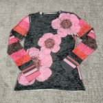 Sundance Before & Again Shirt Womens Small Waffle Knit Gray Pink Floral Top USA Photo 0