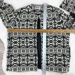 Designed by BLING Aztec Print Dobby Weave Boho Jacket Green White Black Small Photo 7